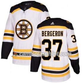 Camisola Boston Bruins Patrice Bergeron 37 Adidas 2017-2018 Branco Authentic - Homem